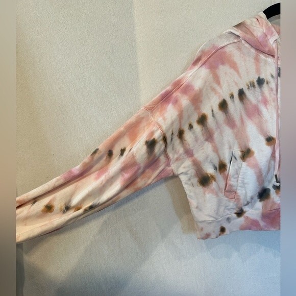 Young Fabulous & Broke Tie Dye Crop Zipup Hoodie Medium Pink - Picture 4 of 8
